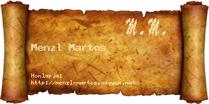 Menzl Martos névjegykártya